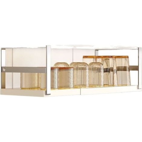 Étagère de cuisine suspendue – Organisateur de comptoir réglable – Acier au carbone crème – Installation sans perçage (1/5)