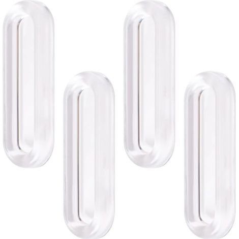 Poignée adhésive transparente pour porte coulissante PU, 4 pièces, installation facile sans vis, idéale pour verre et bois (1/5)