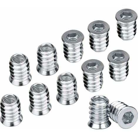 Nazalus-Heißer Verkauf – 100 Stück Senkkopfschrauben, professionelle Schraubenhülsen, M6 x 15 mm Schraubensortiment, Schraubeneinsatz, Innensechskant-Gewindeeinsatz für Möbel
