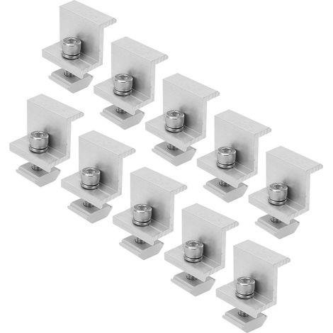 Lot de 10 Pinces de Fixation Solaire en Aluminium Z Support de Serrage pour Panneau PV Rail 35mm (1/5)