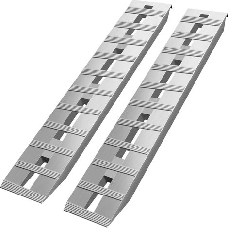 Rampe de remorque en aluminium 152,4 x 30,5 cm, capacité totale 2721,6 kg, extrémité à crochet, lot de 2. (1/5)