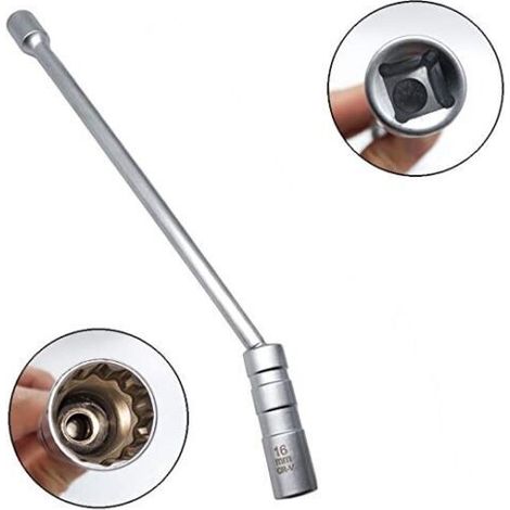 CHIAVE CANDELA CANDELETTE ATTACCO 3/8 E BASE ROTANTE SNODABILE MILLERIGHE 16MM