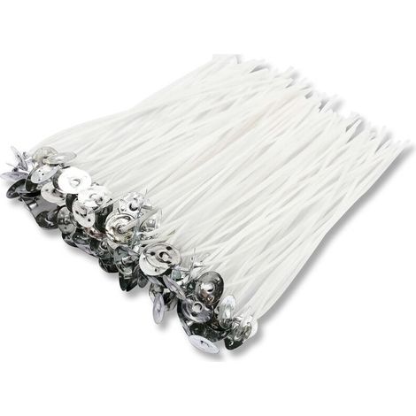 Bardusch - Mèches de bougie Lot de 100 15 cm, coton biologique naturel, pré-cirées à la cire de soja (1/4)