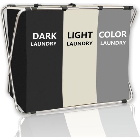 (3 sections, noir)Grand panier à linge pliable 180 L à 3 sections pour l'organisation de la buanderie, 71 x 53 x 38 cm, panier à linge sale pour chambre à coucher, organisateur de couvertures (1/5)