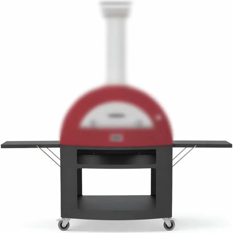 Base per Forno 5 Pizze Ruote Mensole Laterali Richiudibili da Esterno