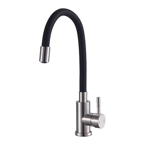 Edouard Rousseau – Mitigeur de lavabo inox – Bec flexible à mémoire de forme – Cartouche céramique Ø 35 mm – Aérateur invisible amovible (1/3)
