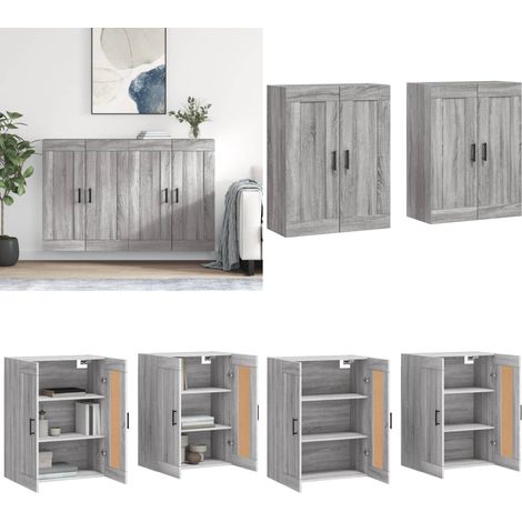 Armoires murales 2 pcs sonoma gris bois d'ingénierie - Armoire Murale - Meuble Rangement - Buffet - Commode - Étagère Murale - Home & Living (1/5)