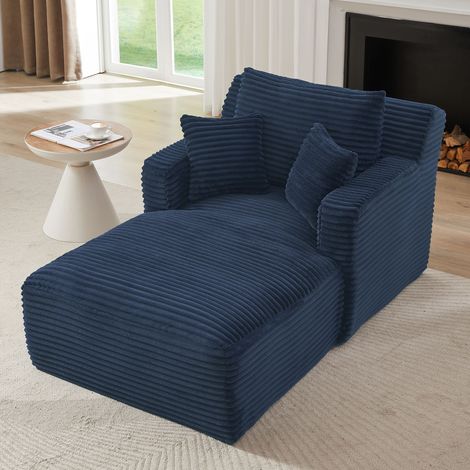 Canapé chaise longue moderne en velours côtelé, canapé-lit confortable / fauteuil relax sans montage, chaise longue pour salon, bureau et appartement
