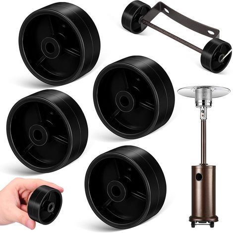 Mobile Terrassenheizstrahler Räder 4 Stück 97mm Lenkrollen (1/5)