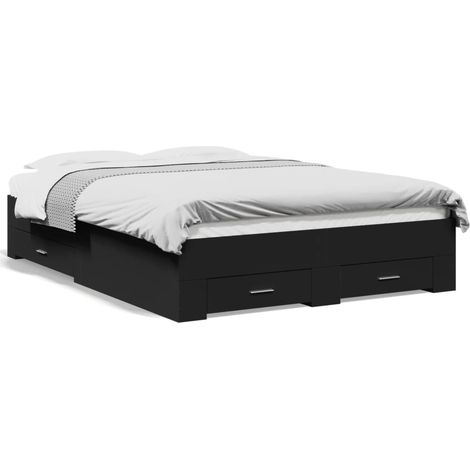 Maison Exclusive - Bettgestell mit Schubladen Schwarz 140x190 cm