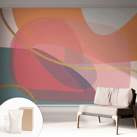 Carta Da Parati - Mural - Con Sala Da Pranzo - Camera Da Letto - Cameretta - Con Colla Gratuita Forme multicolori 312x219 cm (1/5)