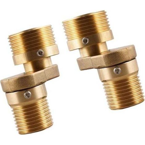 Adaptateur De Robinet - Raccord Excentrique En Cuivre Pour Tuyau À Angle Réglable - Pour Installation Murale Ou Sur Plan De Travail - 2 Pièces (1/5)