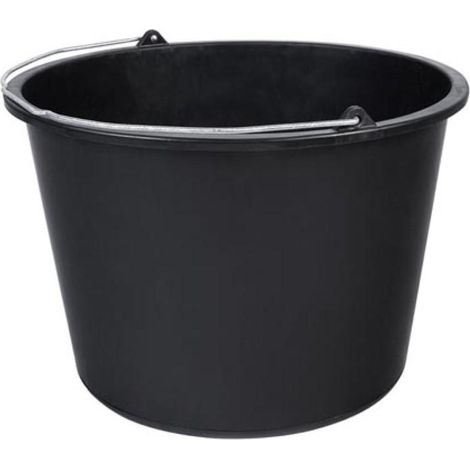 Toolland Cubo de construcción, Redondo, plástico, Negro, 20 litros