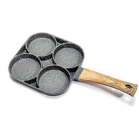 Poêle à œufs antiadhésive, poêle à crêpes 4 tasses, poêle à crêpes/omelettes en alliage d'aluminium, cuiseur à œufs (1/5)
