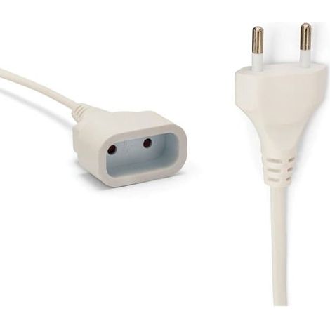 Rallonge électrique - VELAMP - H03VVH2-F2X0.75MM2 - 5 mètres - 6 A - Certifiée NF, CE (1/4)