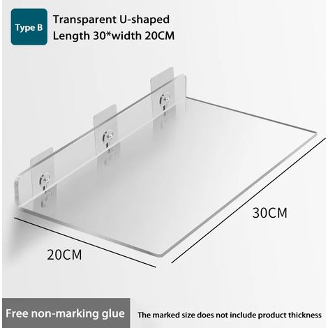 (WGYKLZWJMDKB30x20CM) Étagère de rangement auto-adhésive murale, amovible, pour salle de bain, douche, cuisine, dressing, accessoires de salle de bain (1/5)