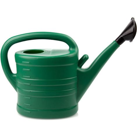 Arrosoir 10 l 8 L 5 L 3 L 2 L 1 L 0,9 l - Arrosoir de jardin pour fleurs de jardin - 2 couleurs : bleu/vert/rouge/jaune/rose (vert, 10 l) (1/5)