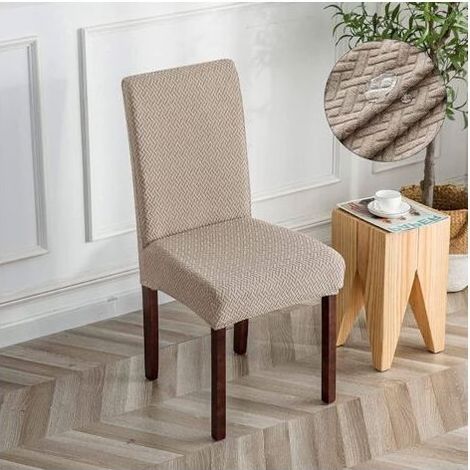 HOXILEELEO - Copertura sedia impermeabile jacquard in taupe – Elevata elasticità – lavabile in lavatrice – Protezione contro graffi e macchie (1/5)