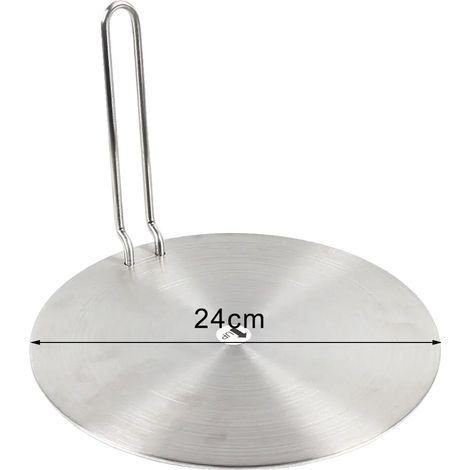 Wärmeverteilerplatte, Edelstahl-Design, kompatibel mit Induktionskochern, Silber (1/2)