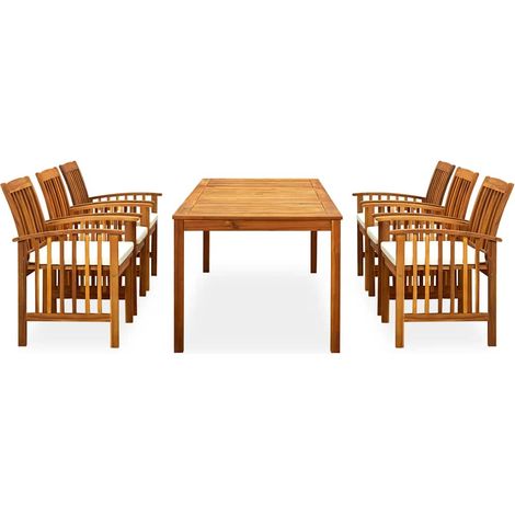 Maison Exclusive - Set da Pranzo da Giardino 7 pz con Cuscini Massello di Acacia (1/5)
