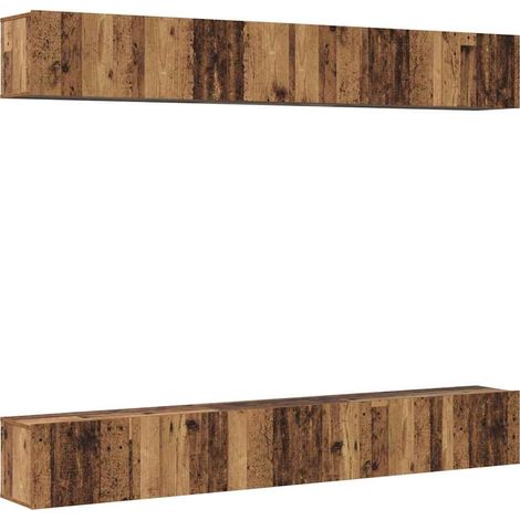 Maison Exclusive - TV-Schrankset Wandmontiert 6 pcs Altholz Holzw