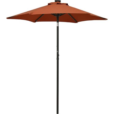 Parasol de jardin-Parasol de balcon avec lumières LED terre cuite aluminium 957365 (1/5)