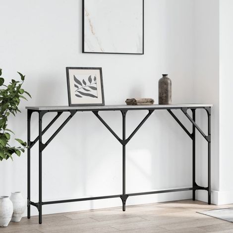vidaXL Table console sonoma gris 140x23x75 cm bois d'ingénierie