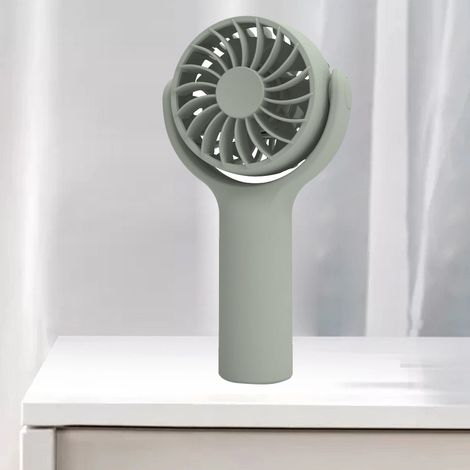 Petit ventilateur portable, multifonctionnel et silencieux, avec 3 vitesses réglables et un flux d'air puissant. Idéal pour la maison, les voyages et les activités de plein air. Couleur : vert. (1/5)