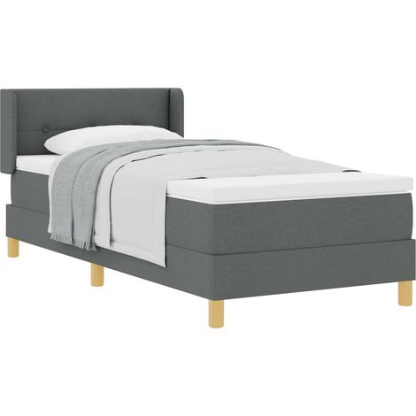 Maison Exclusive - Letto a molle con testiera Grigio scuro 200 x 80 cm Tessuto (1/5)
