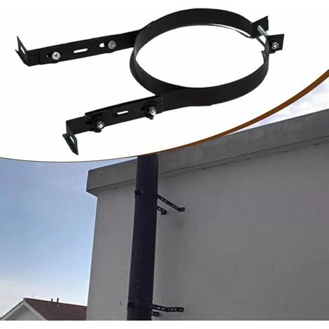 Support mural pour tuyau de cheminée – Collier de serrage en acier inoxydable – Installation facile – Ajustable pour poêle domestique (1/4)