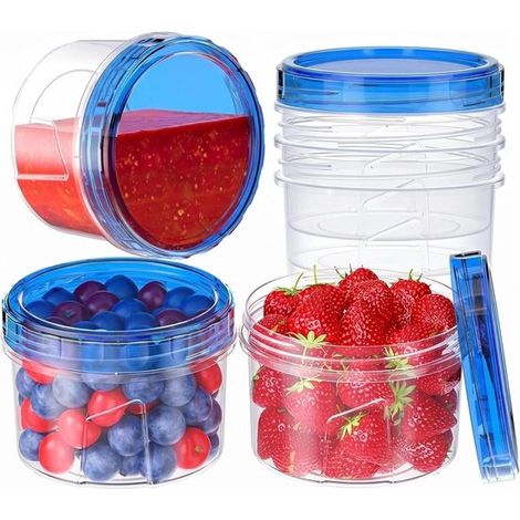 Mini boîtes de rangement - Idéales pour les en-cas, les noix, les fruits et les petits articles - Lot de 6 - Bols à sauce - Plastique - Tasses à sauce (1/5)