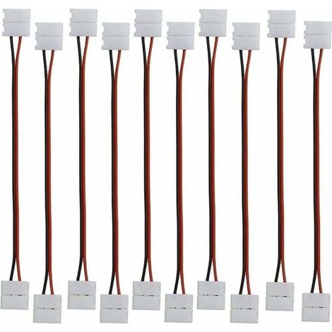 Connecteur pour ruban LED 2 broches, câble d'extension flexible, ruban LED flexible 2 broches, connecteur d'angle pour rubans LED monochromes SMD 5050 5630 de 10 mm de large et 17 cm de long - Versail (1/5)