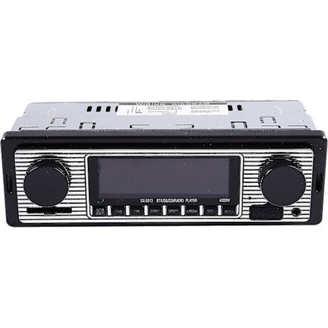 Autoradio vintage avec Bluetooth, lecteur MP3, stéréo, port USB et entrée auxiliaire. Un classique. (1/5)