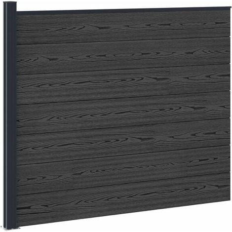 Panneaux de clôture noirs en WPC et aluminium