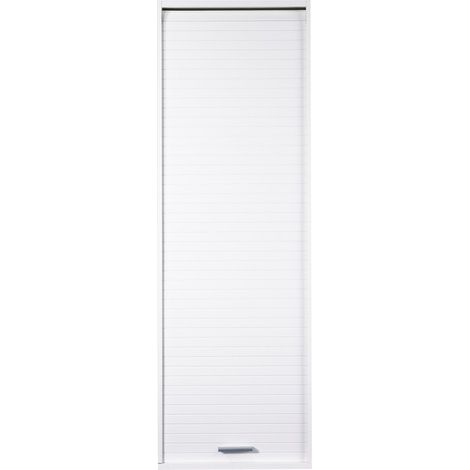 Beaux Meubles Pas Chers – Meuble de cuisine haut blanc 1 rideau coulissant – 4 niches réglables – Dimensions L 40 x H 123.6 x P 35 cm – Éco-conçu, fabriqué en France