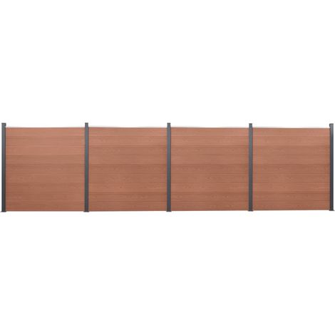 Zaunelement-Set Braun 699x186 cm WPC