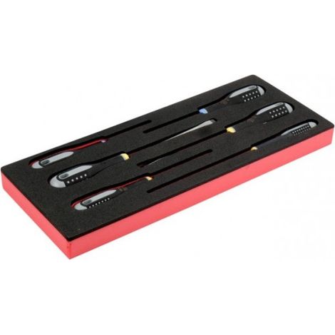 BAHCO - Jeu de tournevis vis à fente/Pozidriv, module mousse 1/3 Fit&Go - 6 pcs