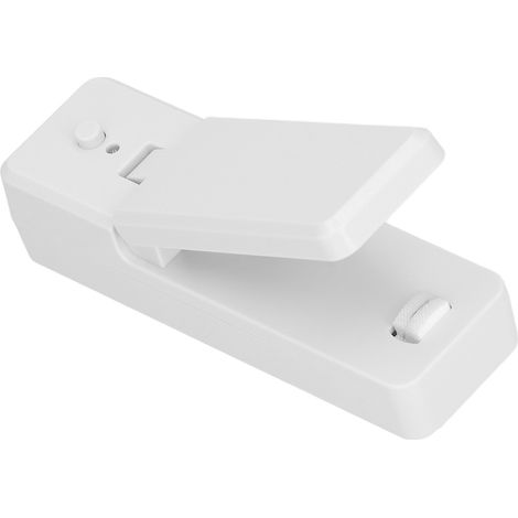 Chargeur USB avec batterie intégrée - Scelleuse magnétique portable mini pour sacs, fermeture manuelle à pression, blanc, usage domestique (1/5)