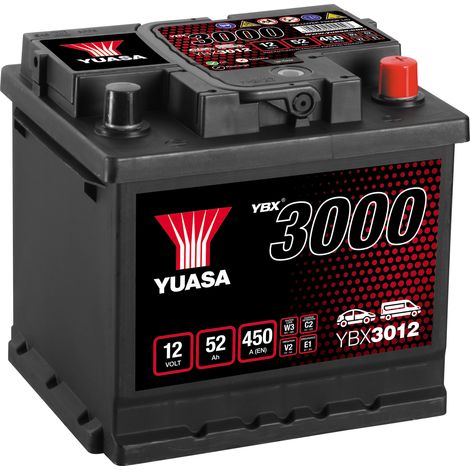 Yuasa – Batterie voiture 12V 52Ah 450A – Technologie classique CA/CA – Dimensions 207x175x190mm – Non compatible Start&Stop