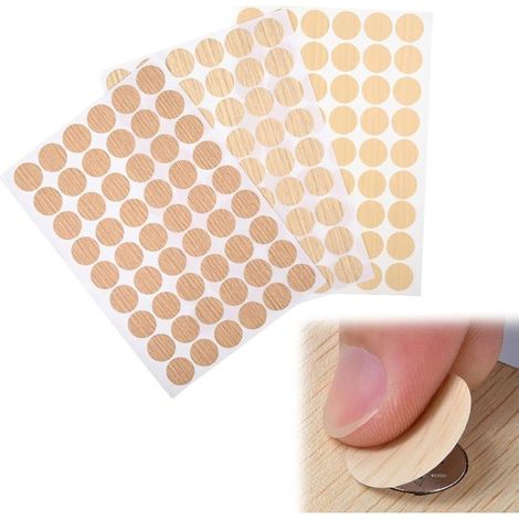 Autocollants pour Trous de Vis 3 Feuilles de 21 mm, Cache-Trous de Vis Adhésifs À Texture de Bois Chêne Clair pour Dissimuler les Trous de Vis Inesthétiques, 3PCS, Cache Trou (1/5)