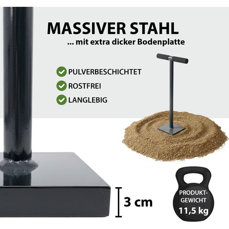 Bodenstampfer 20x20 cm aus Stahl mit T-Schaumstoffgriff für Pflaster-& Gartenarbeiten in anthrazit (1/5)