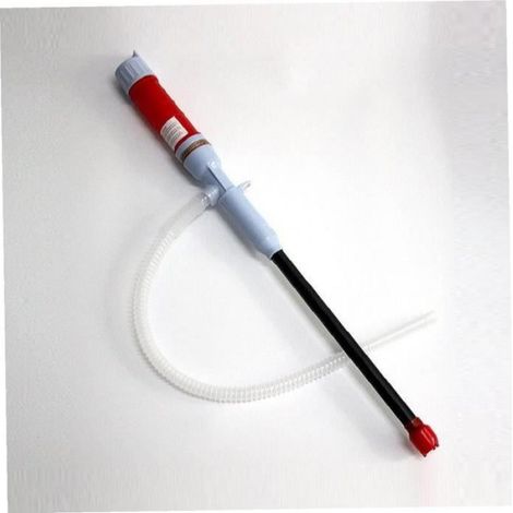Pompe de transfert liquide à piles avec système tube d'aspiration pliable Tuyau siphon carburant diesel gaz d'eau rouge 1pc (1/4)
