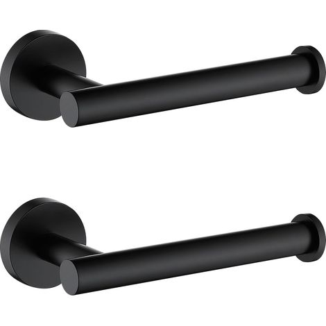 2 Stück Toilettenpapierhalter, SUS304 Edelstahl Wand-Toilettenpapierhalter, Wandmontierter Toilettenpapierhalter für Badezimmer und Küche, Mattschwarz (1/5)
