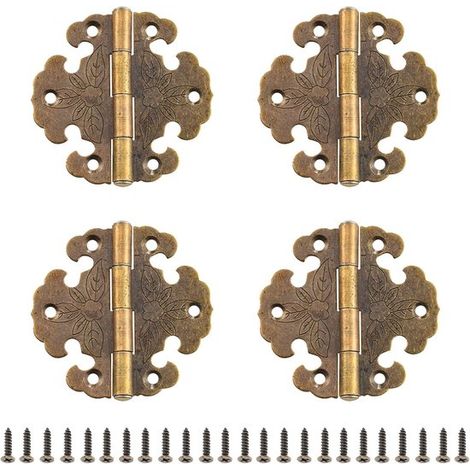 4 bisagras antiguas - mini bisagras - bisagras de bronce vintage para decorar puertas de armarios de madera - librerías (1/5)