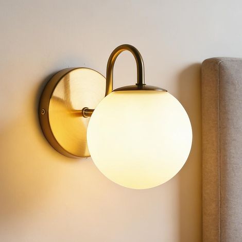 Applique murale LED pour salle de bain, abat-jour en verre, suspension G9, convient aux chambres, salons et éclairage de miroir de salle de bain. (1/5)