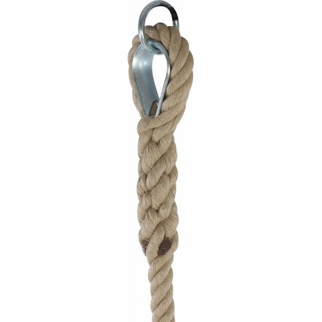 Corde lisse 5 m. en chanvre naturel pour portique de balançoire de 5,3 m. fabriquée en France (1/3)