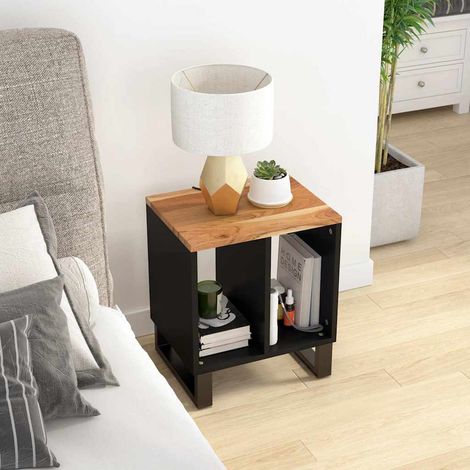 vidaXL Side Table 40x31x46 cm Solid Wood Acacia&Engineered Wood (1/5)