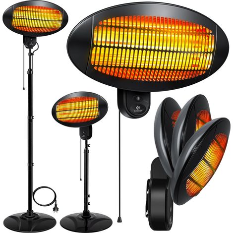 KESSER® Estufa infrarroja 2000 W para terraza - de pie - Negro (1/5)