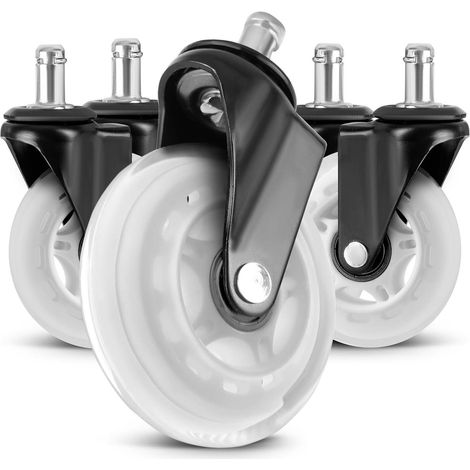 Roues en caoutchouc transparent pour fauteuils Sofotel, lot de 5. (1/5)