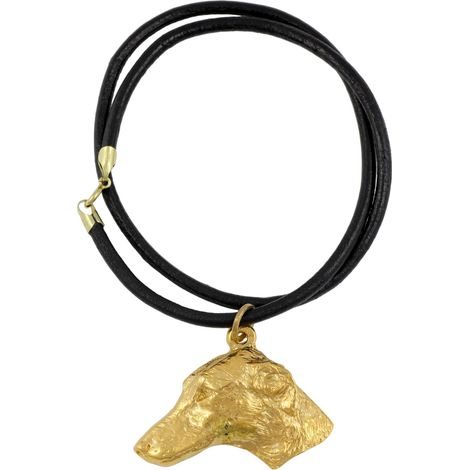 Levriero africano, Azawakh - collana con ciondolo a forma di cane in confezione regalo, placcata in oro per gli amanti dei cani, un gioiello di grande effetto firmato Art-Dog. (1/5)